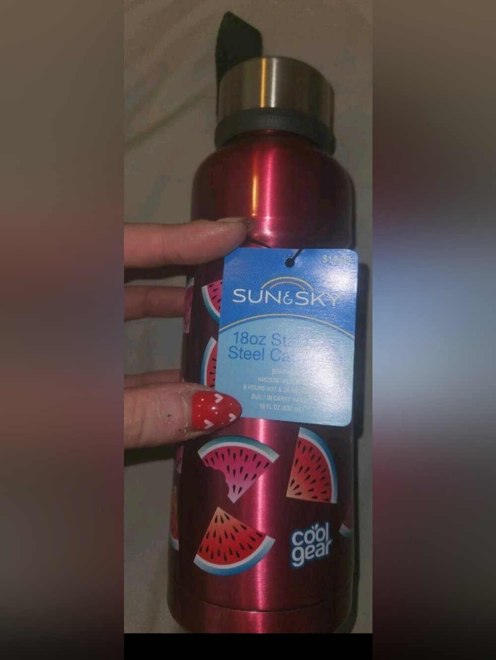 NEW Sun & Sky Watermelon Stainless Steel Water Bottle